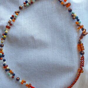New twisted colorful bead choker necklace